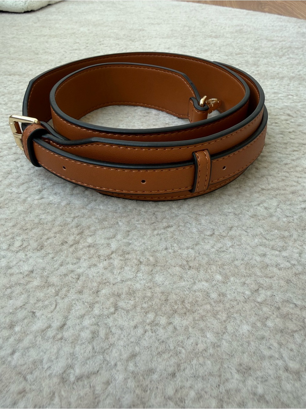 Adjustable Brown Leather Crossbody Replacement Strap Gold Hardware 42”+ New